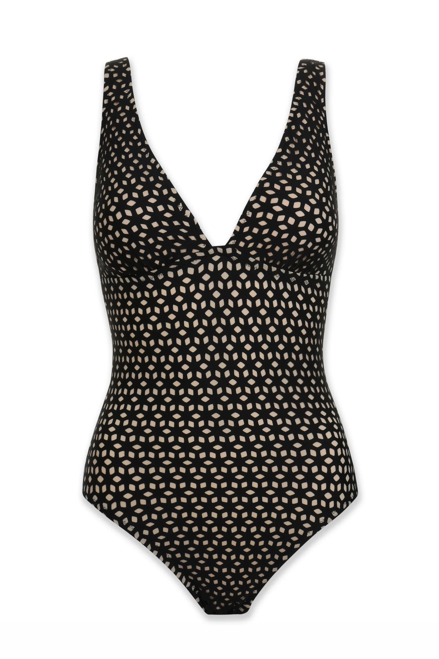 Black Laser Cut Juliette One-Piece Swimsuit Helen Jon
