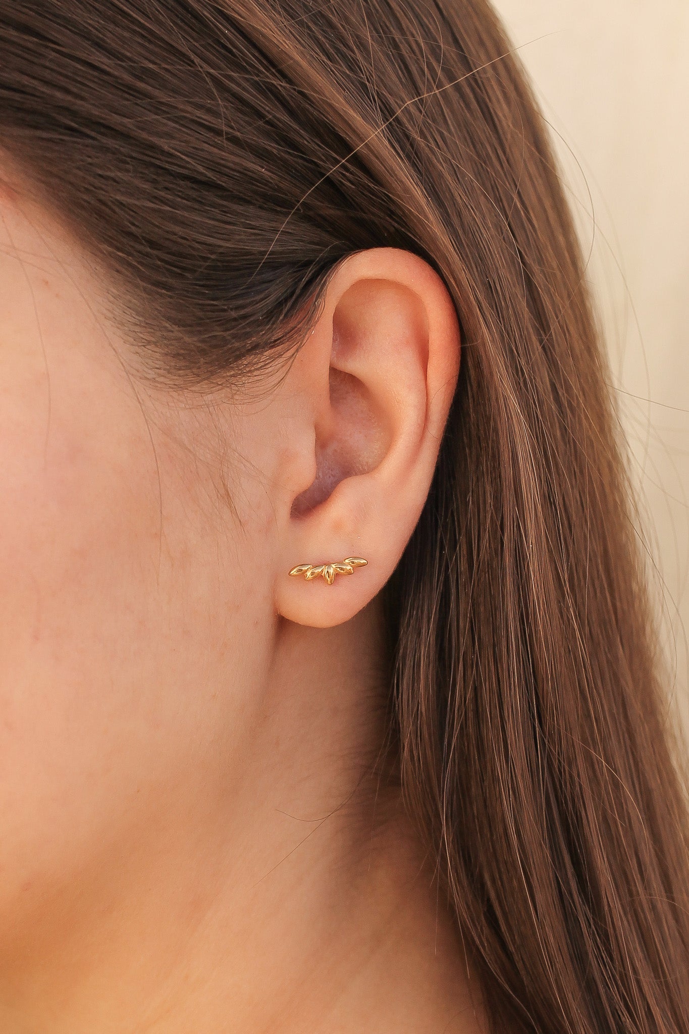 Camilla Titanium 18k Gold Plated Flat Back Stud Rose & Clay