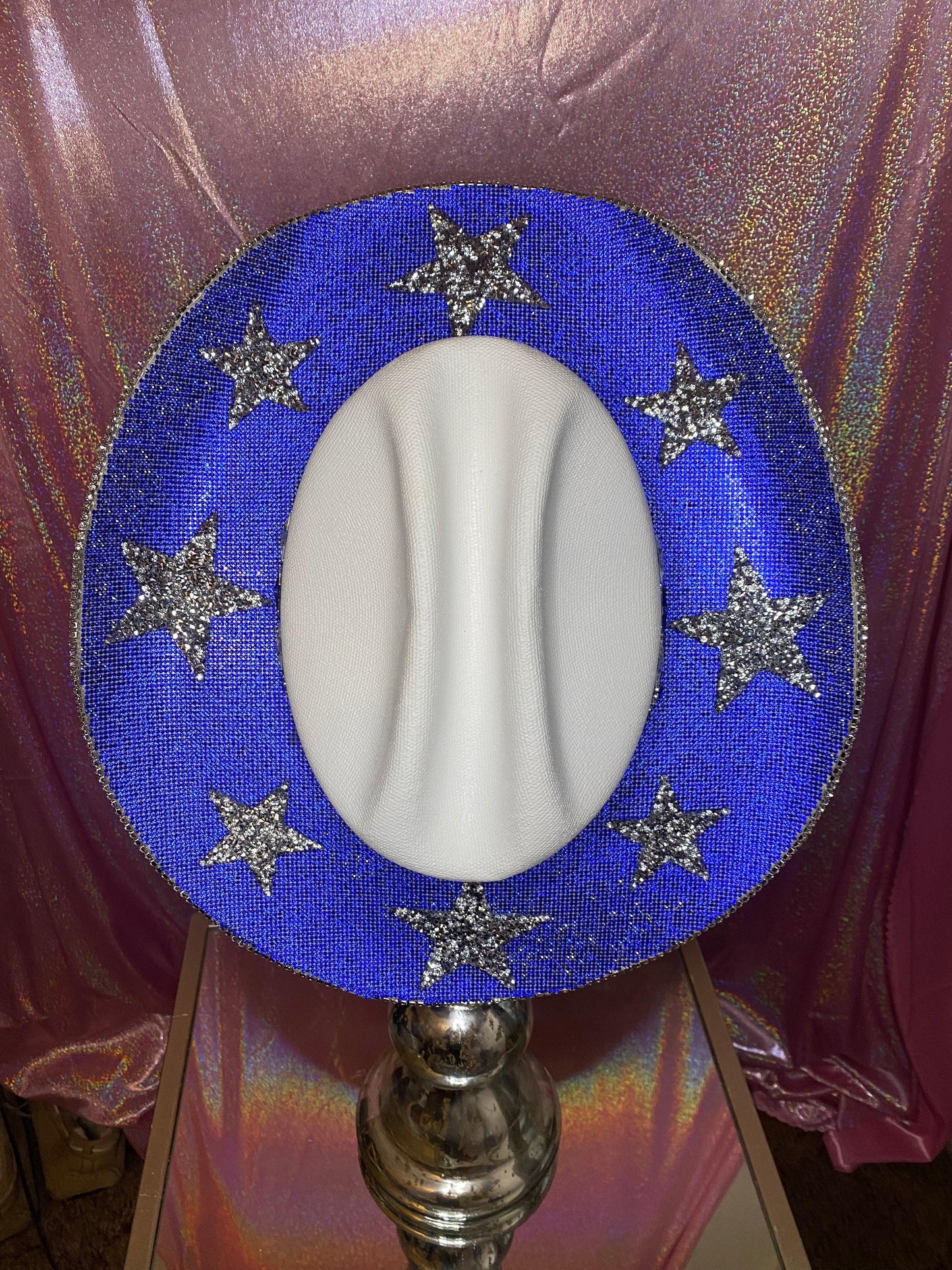 Dallas Cowboys Rhinestone White Straw Hat Rhinestone Cowgirl