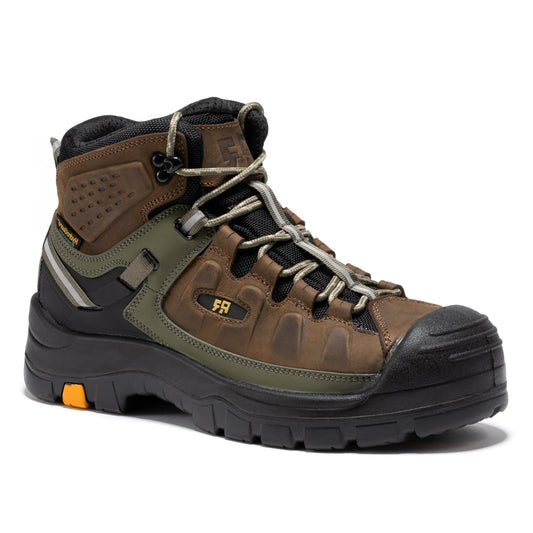 Woodland Brown Composite Toe Waterproof Leather Work Boots ROCKROOSTER