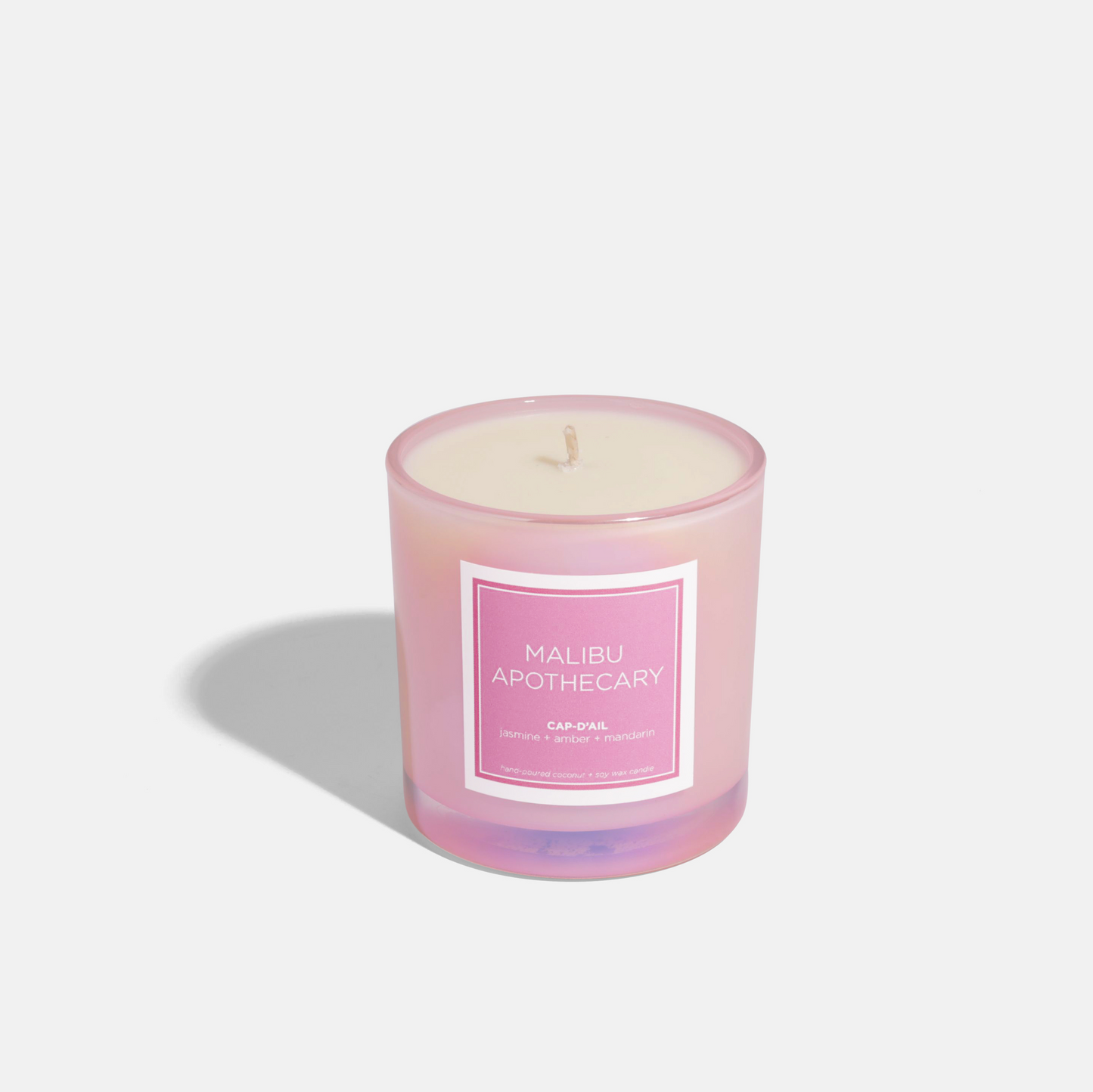 Iridescent Pink Coconut Soy Wax Candle Malibu Apothecary