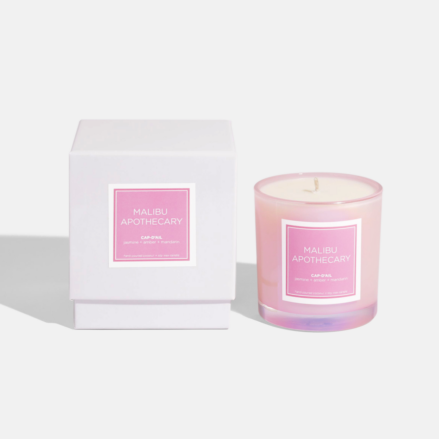 Iridescent Pink Coconut Soy Wax Candle Malibu Apothecary