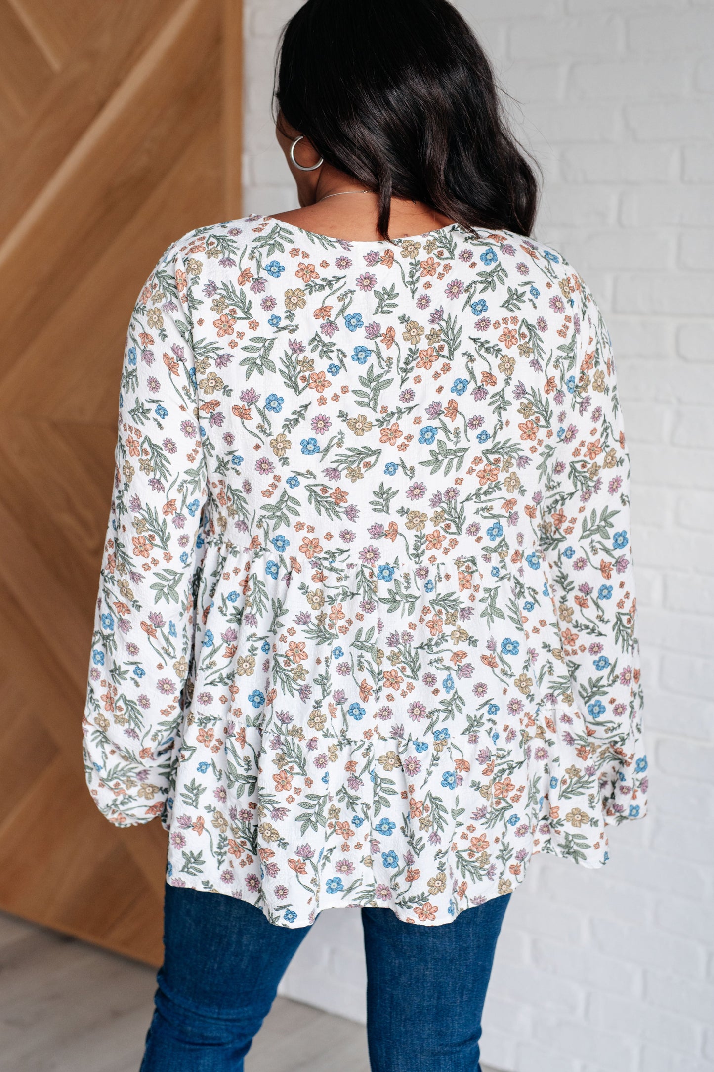 Floral V-Neck Babydoll Top I Think I Can