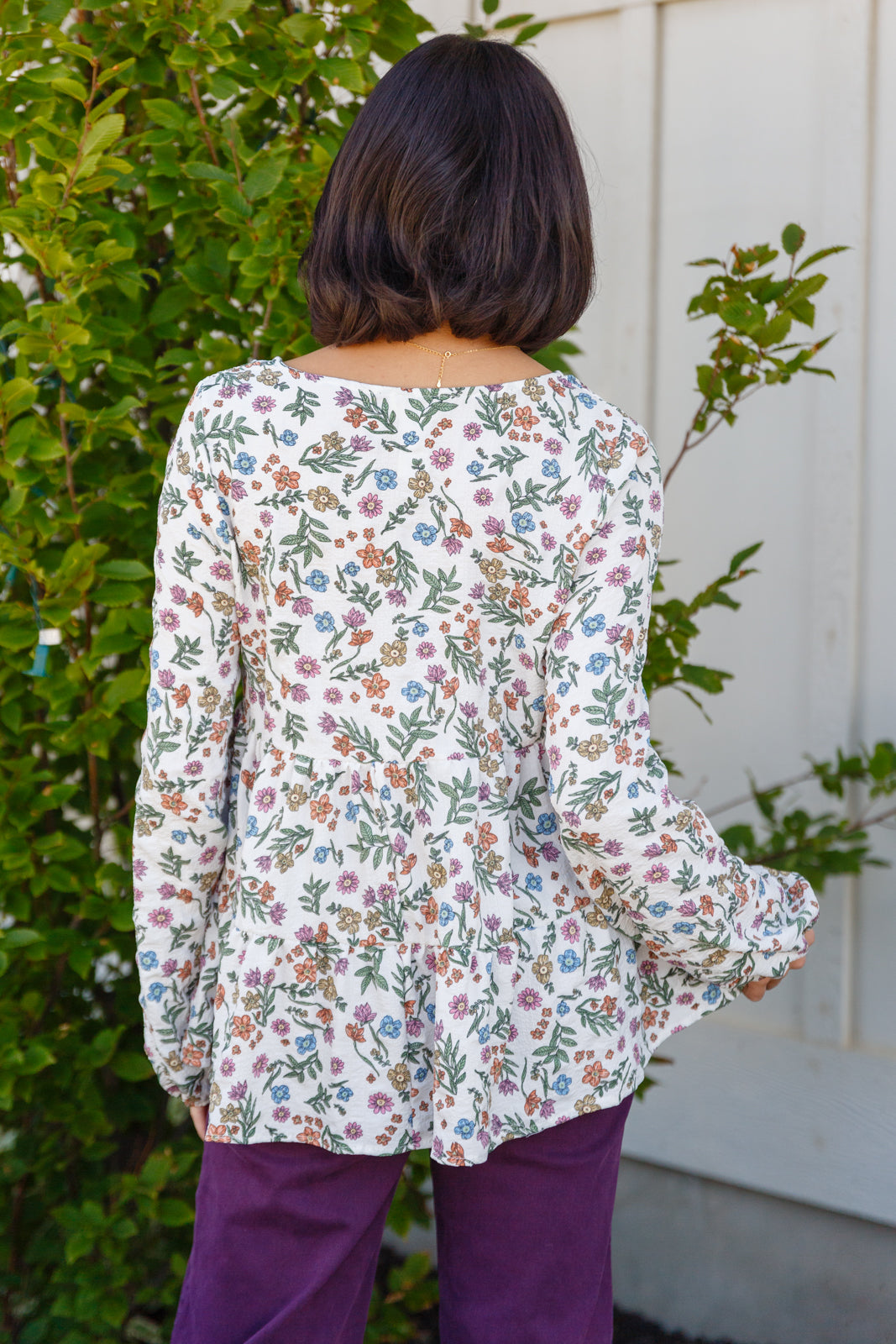 Floral V-Neck Babydoll Top I Think I Can