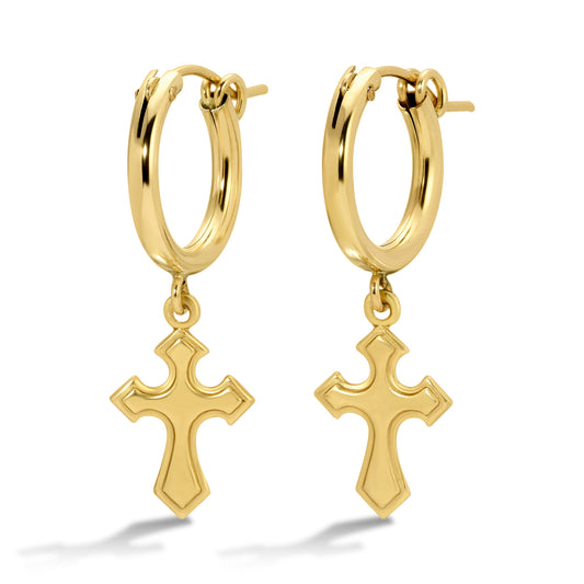 Viking Cross Bold Cross Hoop 14K Gold Filled
