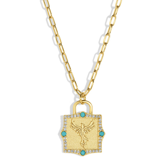 Phoenix Rising Necklace - Turquoise