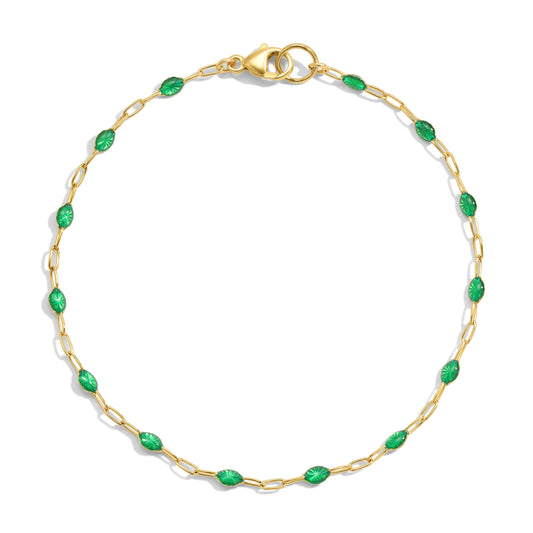 Emerald Enamel Bracelet Handmade Jewelry Viking
