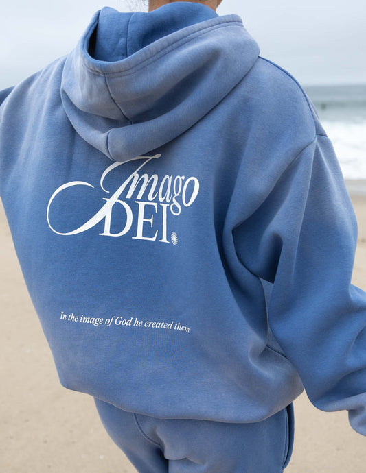 Unisex Relaxed Indigo Hoodie Imago Dei