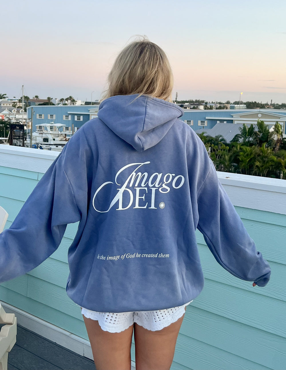 Unisex Relaxed Indigo Hoodie Imago Dei