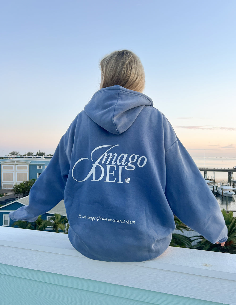 Unisex Relaxed Indigo Hoodie Imago Dei