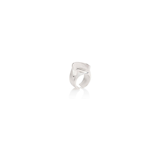 Sterling Silver Large Crinkle Ring Imelda V.3 Ninobrand