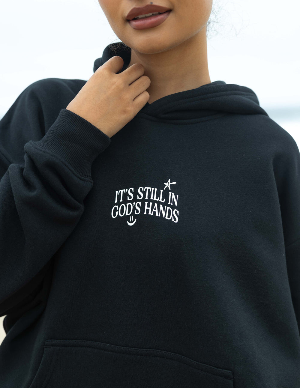 In God's Hands Black Unisex Hoodie