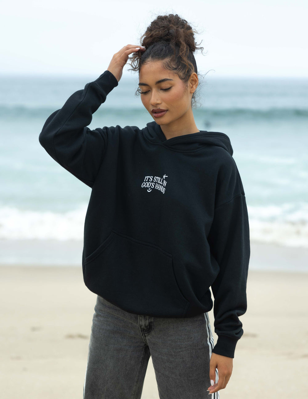 In God's Hands Black Unisex Hoodie