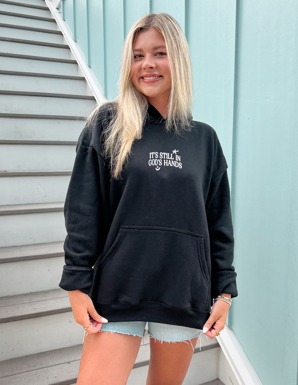 In God's Hands Black Unisex Hoodie
