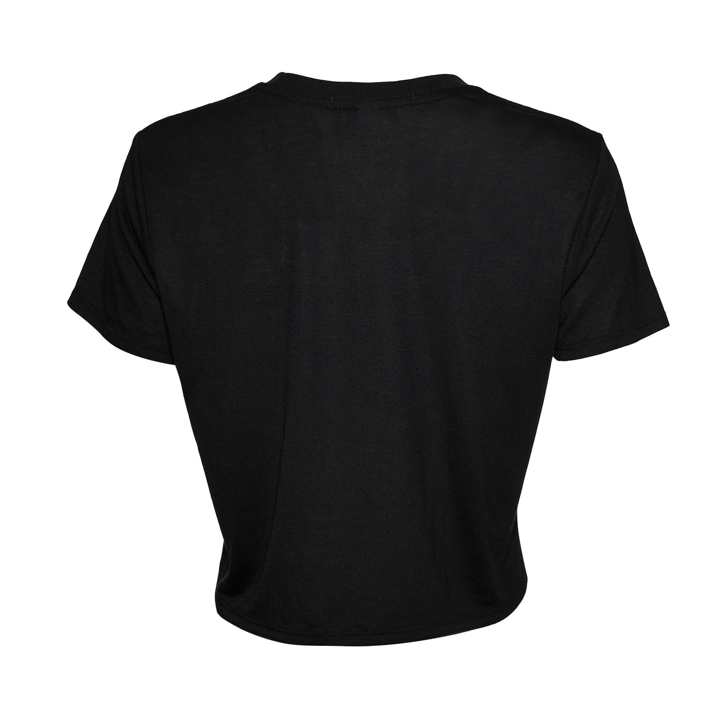 Black Cropped Top Flowy Fit Tailored Sleeve