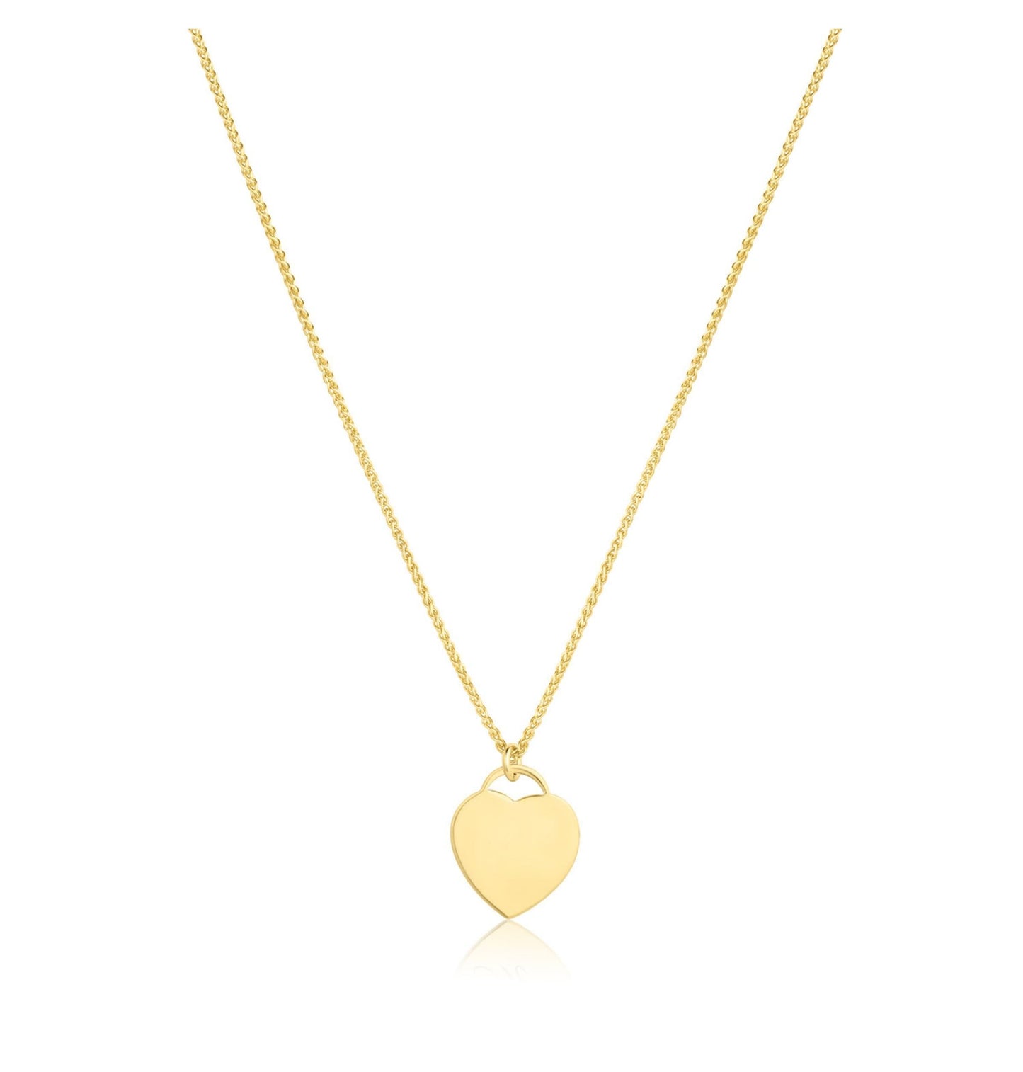 14k Gold Filled Wheat Chain Necklace with 14k Heart Charm Isabella