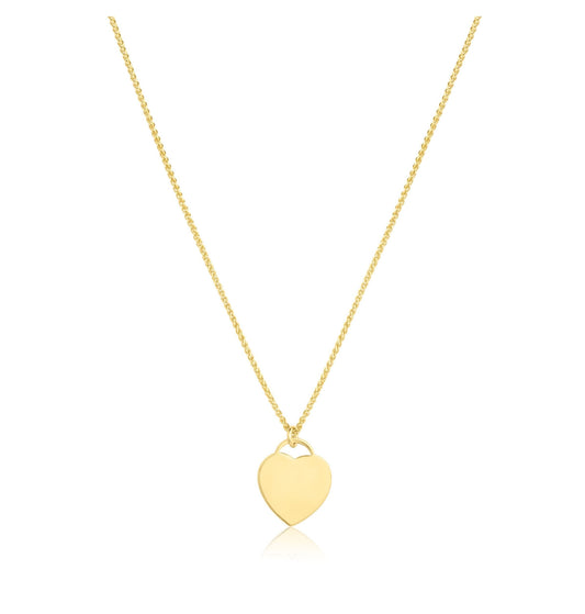 14k Gold Filled Wheat Chain Necklace with 14k Heart Charm Isabella
