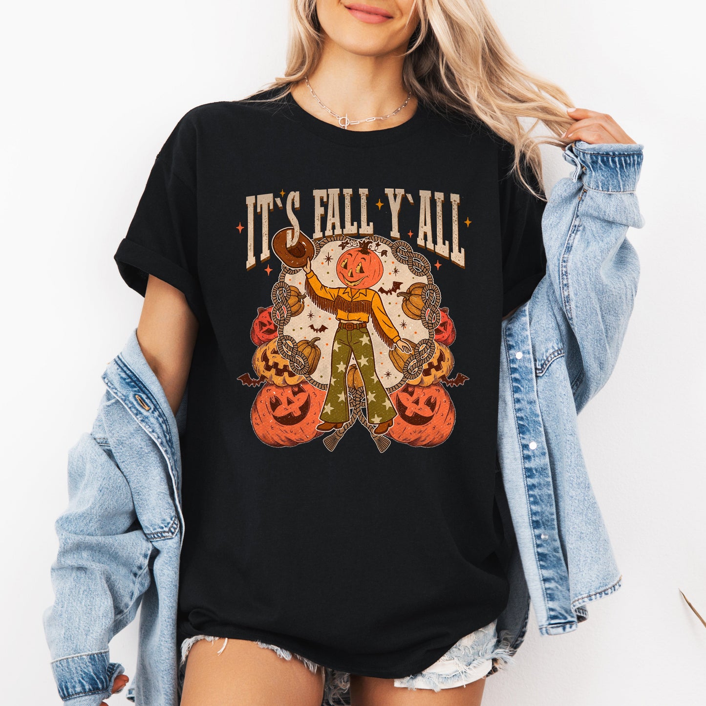 It's Fall Y'all Cute Jack O Lantern Halloween Autumn Tshirt Refinery Number One