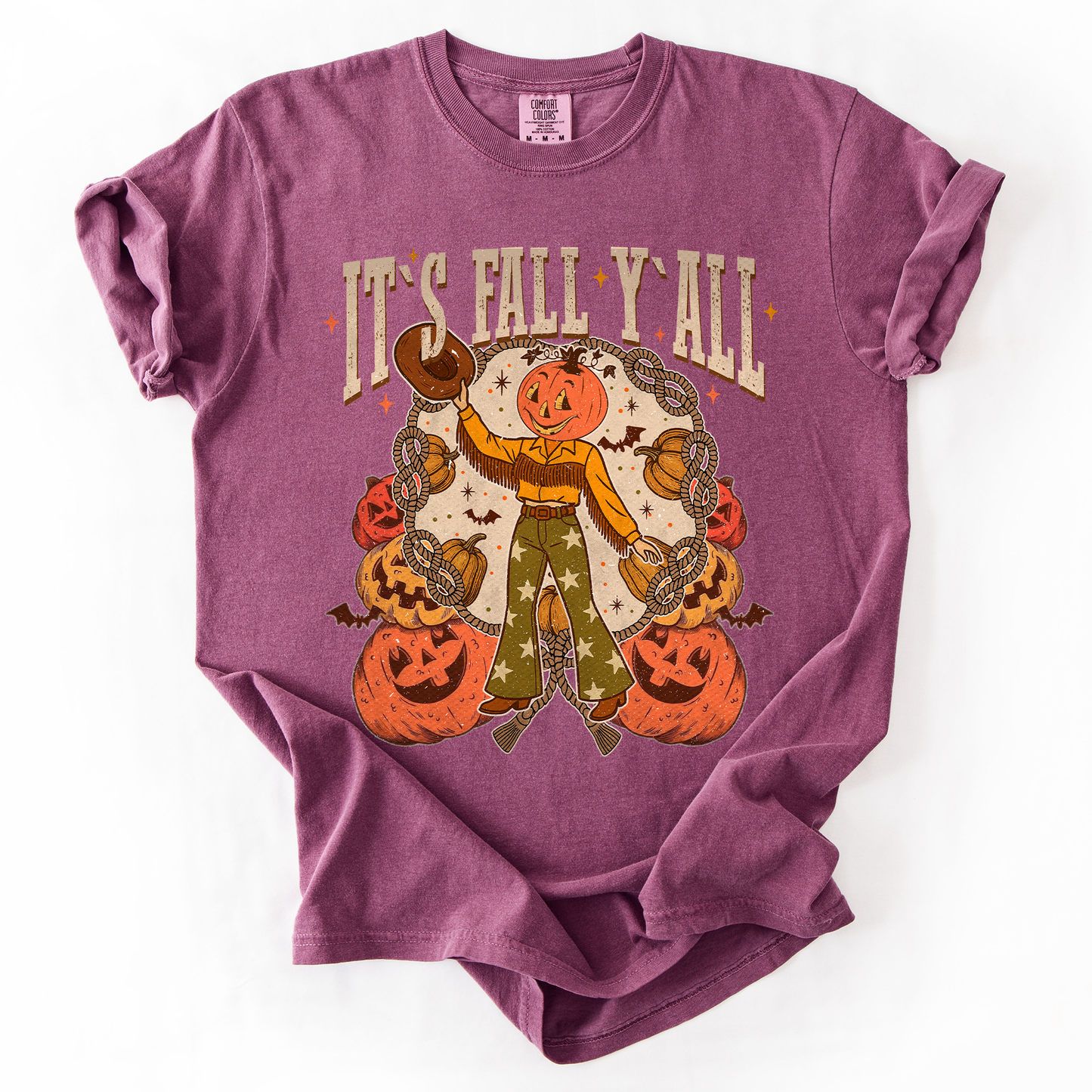 It's Fall Y'all Watercolor Jack O Lantern Comfort Colors T-Shirt Refinery Number One