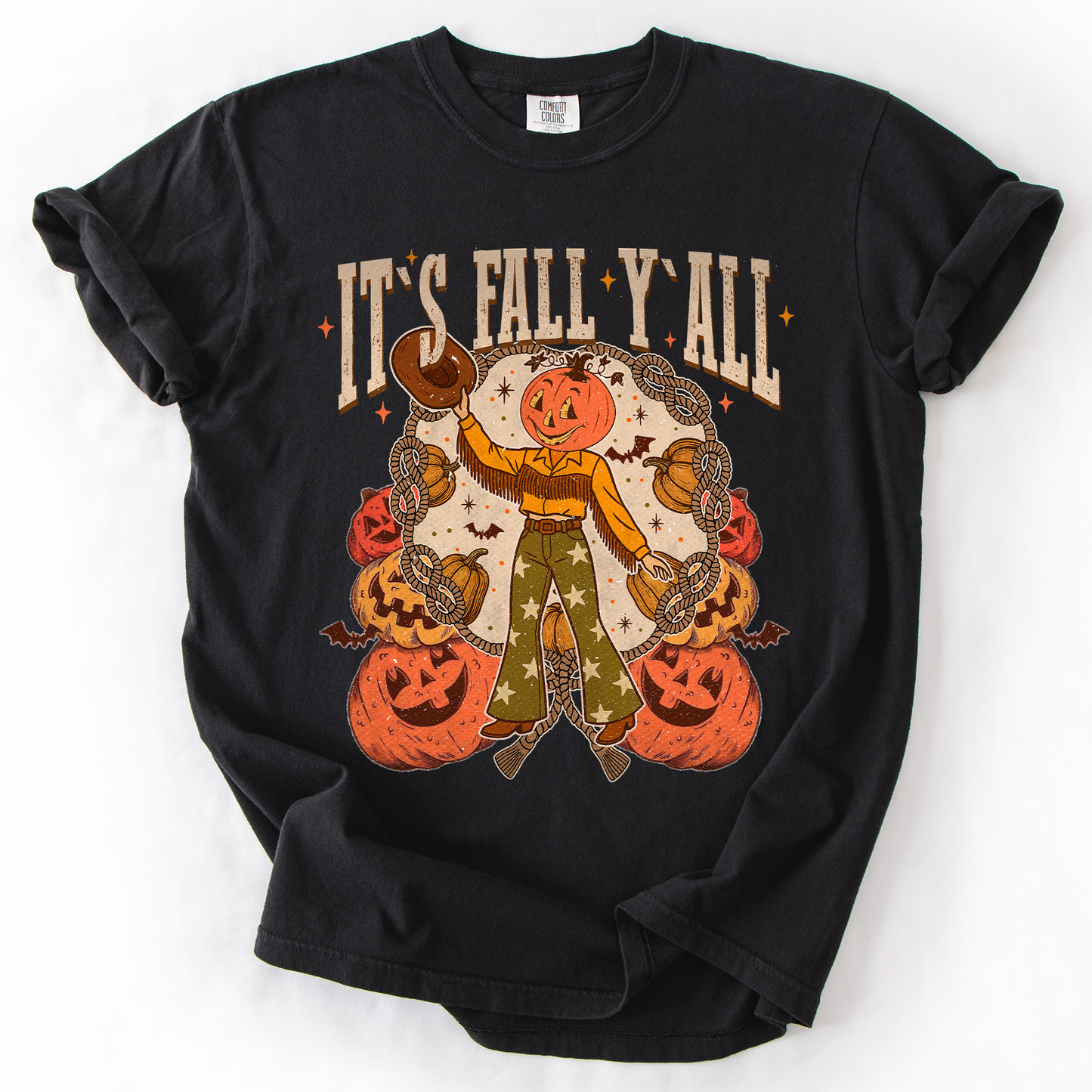 It's Fall Y'all Watercolor Jack O Lantern Comfort Colors T-Shirt Refinery Number One