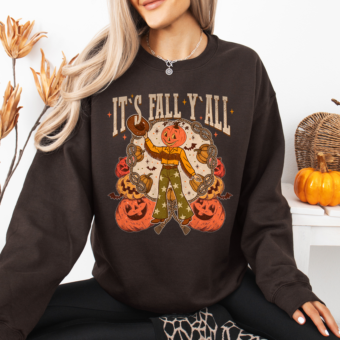 It's Fall Y'all Cute Jack O Lantern Autumn Sweatshirt Refinery Number One
