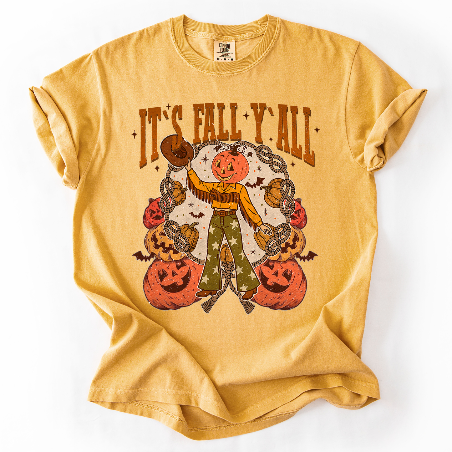 It's Fall Y'all Watercolor Jack O Lantern Comfort Colors T-Shirt Refinery Number One