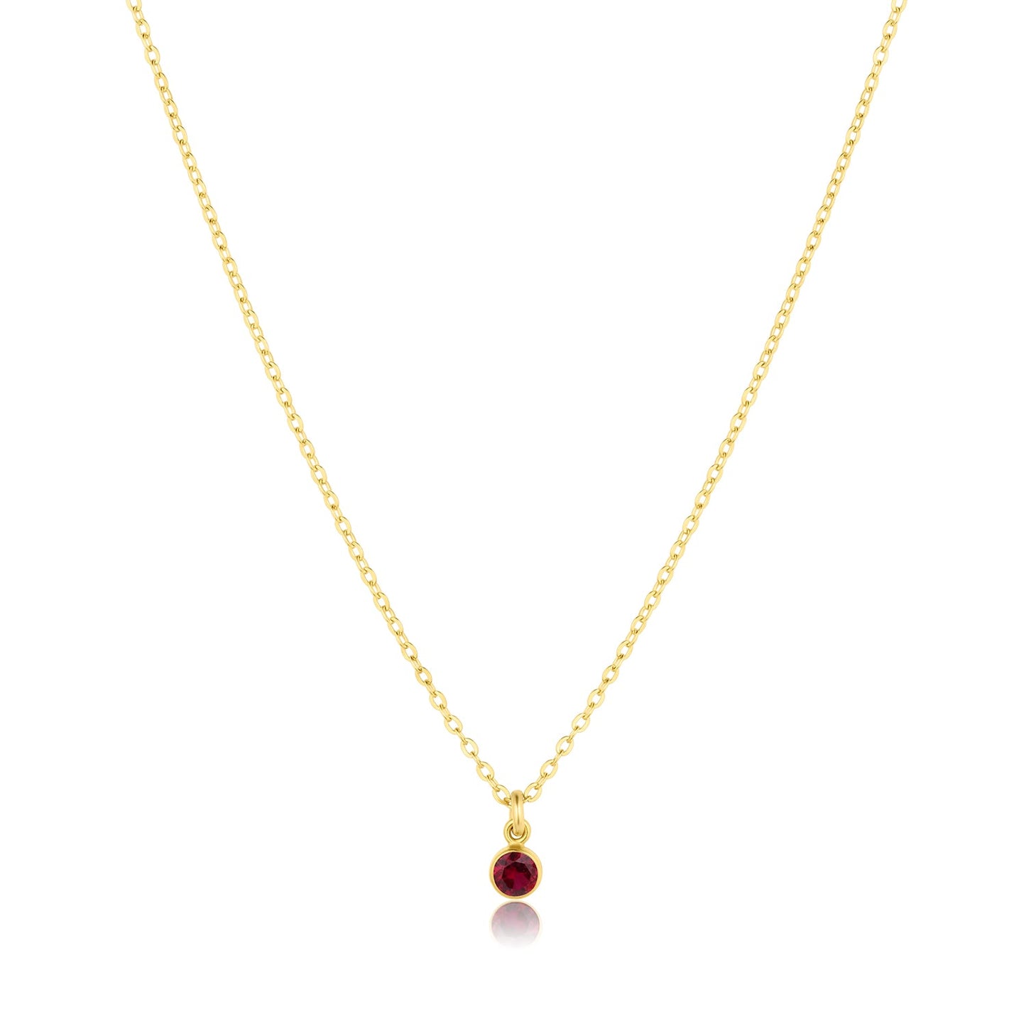 Birthstone Charm 14k Gold Filled or Sterling Silver Necklace
