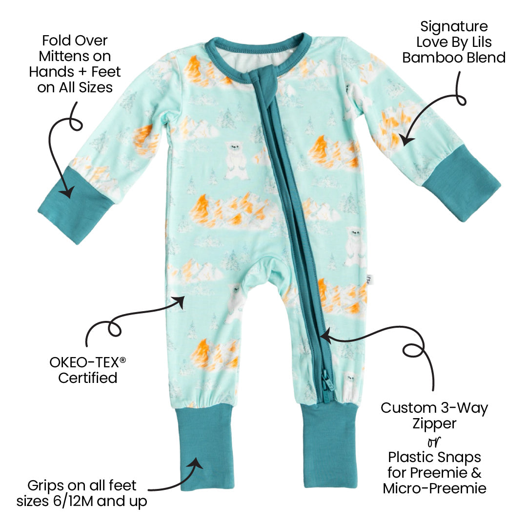 Bamboo Convertible Footie Luxuriously Soft Baby One-Piece Laree + Co.
