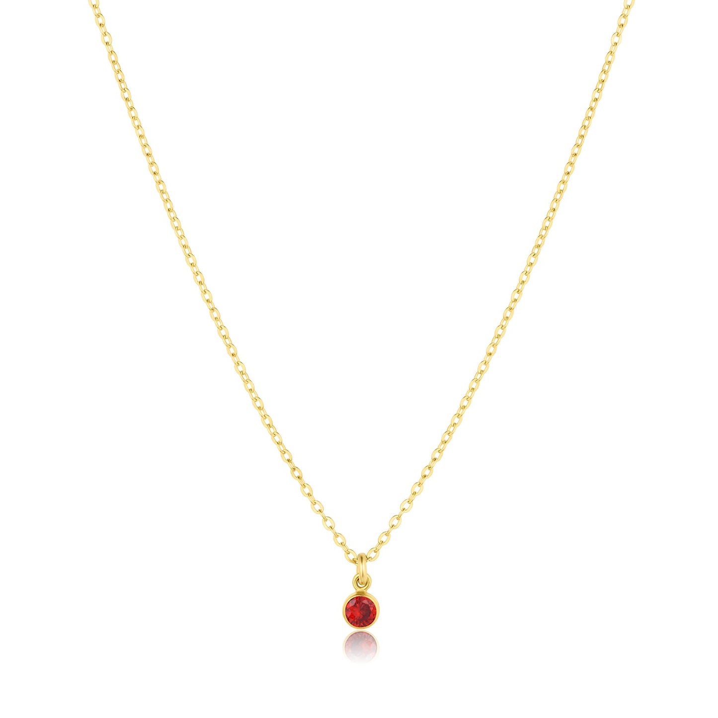 Birthstone Charm 14k Gold Filled or Sterling Silver Necklace