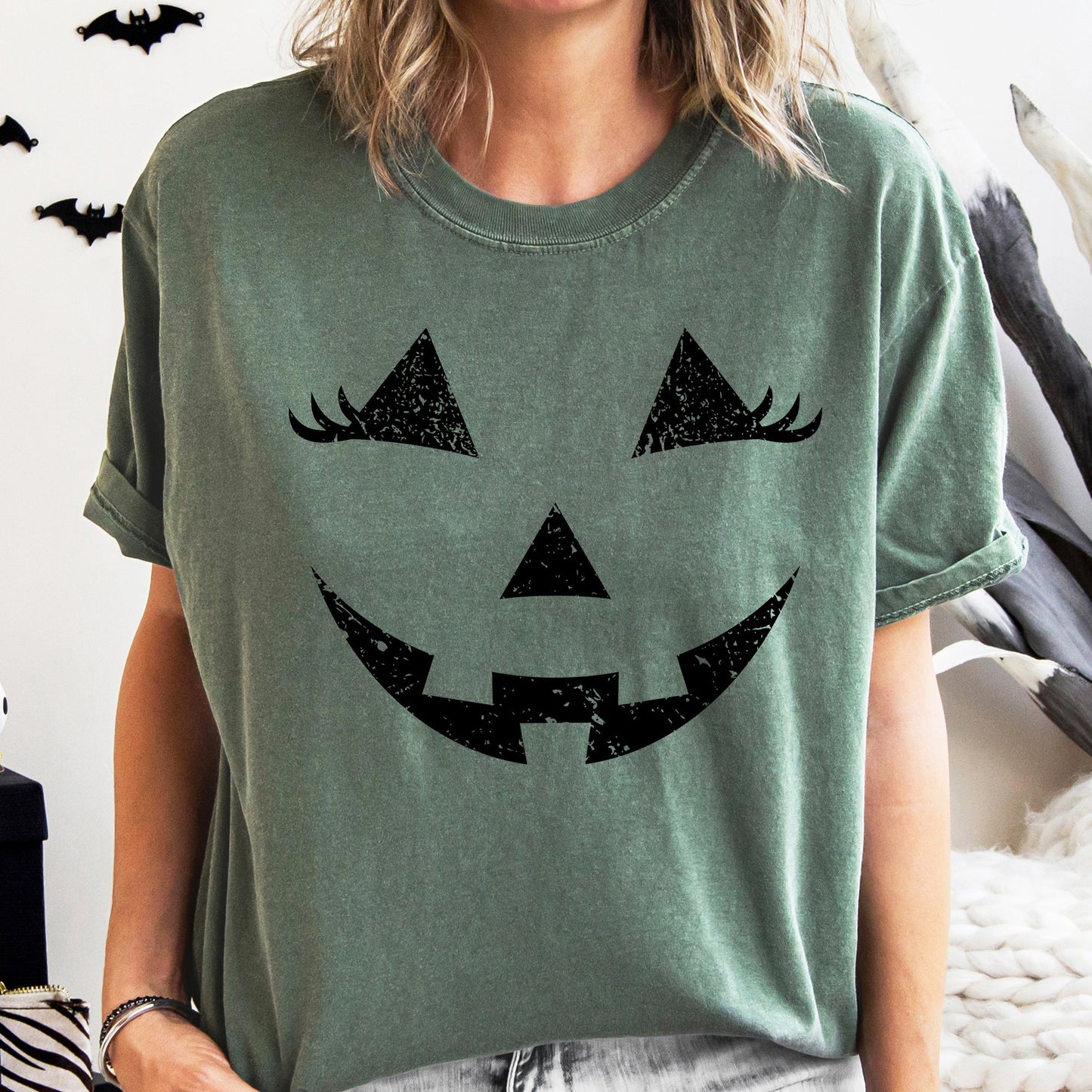 Jack-O-Lantern, Girl Pumpkin, Cute, Halloween, Spooky, Trick Or Treat Costume, Witch Shirt Comfort Colors T-Shirt