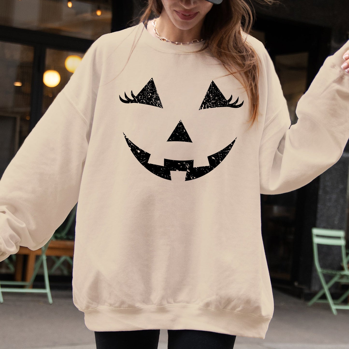 Jack-O-Lantern, Girl Pumpkin, Cute, Halloween, Spooky, Trick Or Treat Costume, Witch Sweatshirt