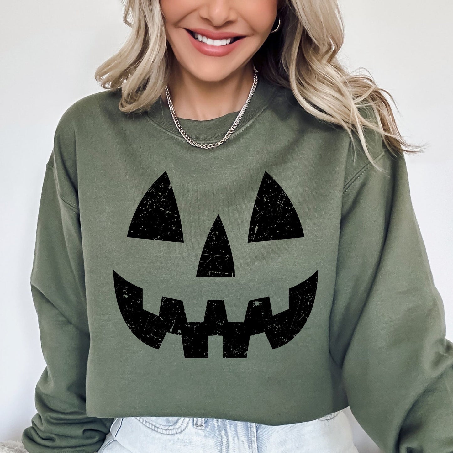 Jack-O-Lantern, Pumpkin, Cute, Halloween, Spooky, Trick Or Treat Costume, Witch Sweatshirt