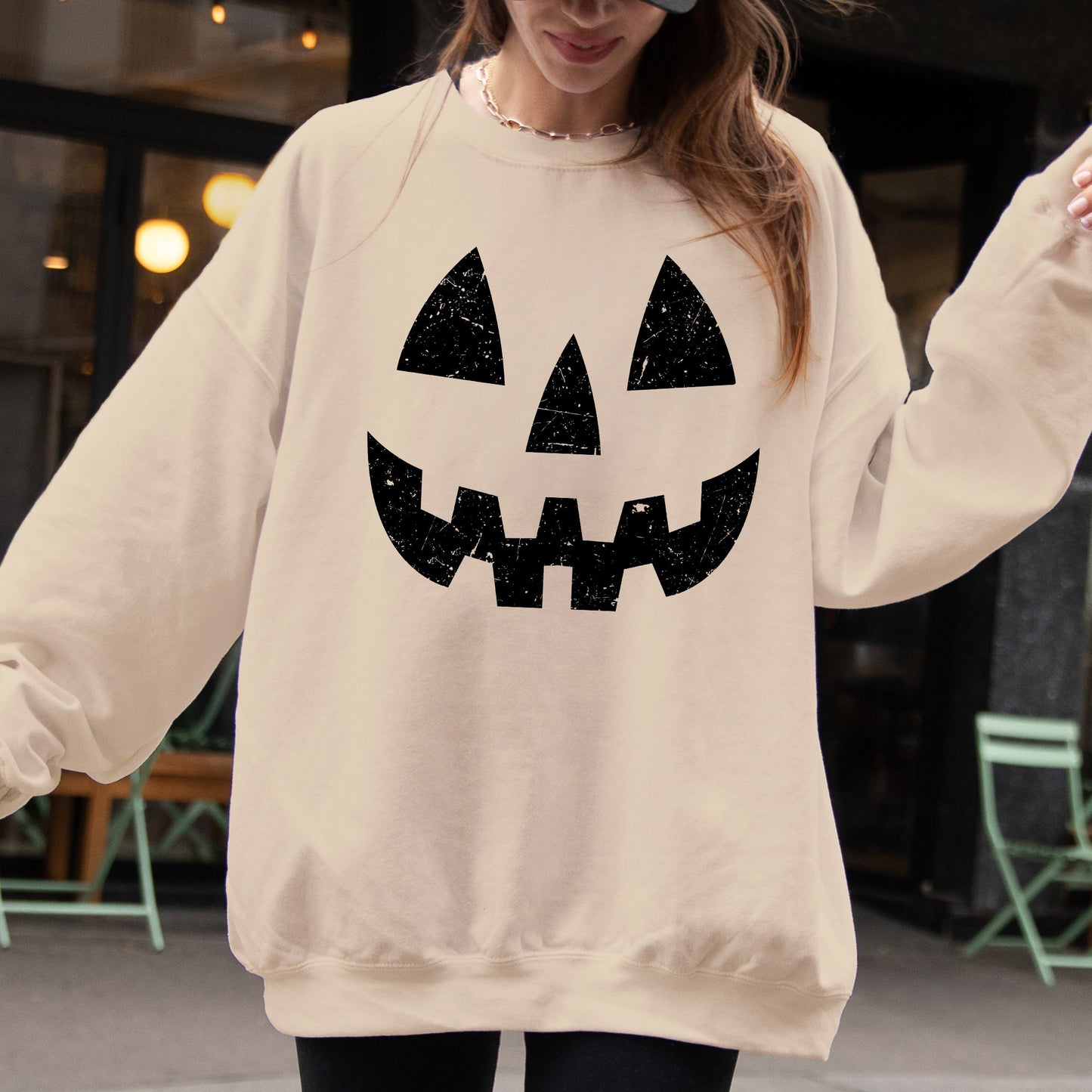 Jack-O-Lantern, Pumpkin, Cute, Halloween, Spooky, Trick Or Treat Costume, Witch Sweatshirt