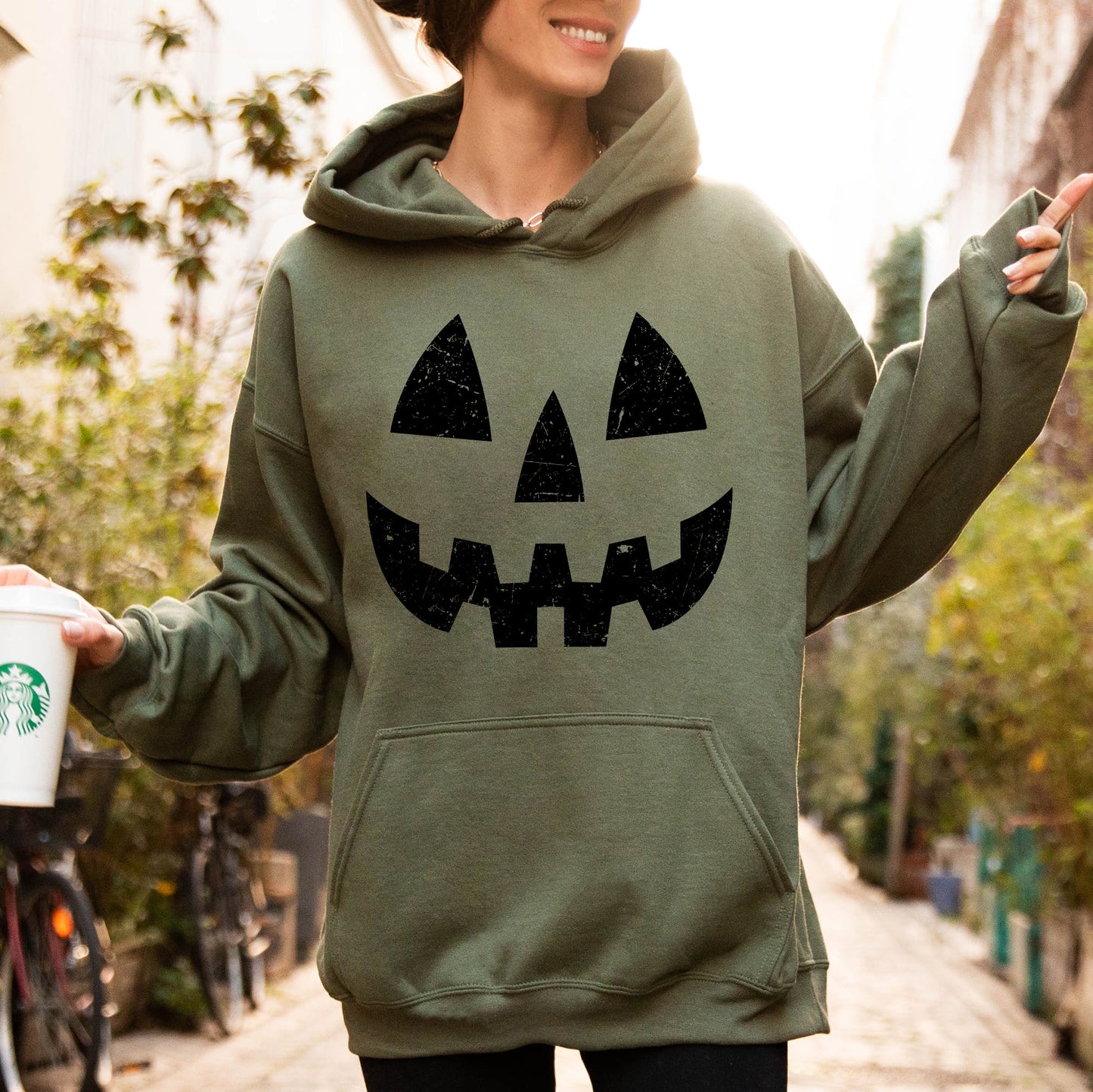 Jack-O-Lantern, Pumpkin, Cute, Halloween, Spooky, Trick Or Treat Costume, Witch Hoodie, Hooded Sweatshirt