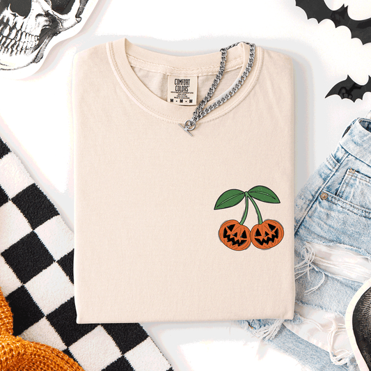 Jack o Lantern, Cherry, Halloween, Cute, Vintage, Retro, Comfort Colors T-Shirt