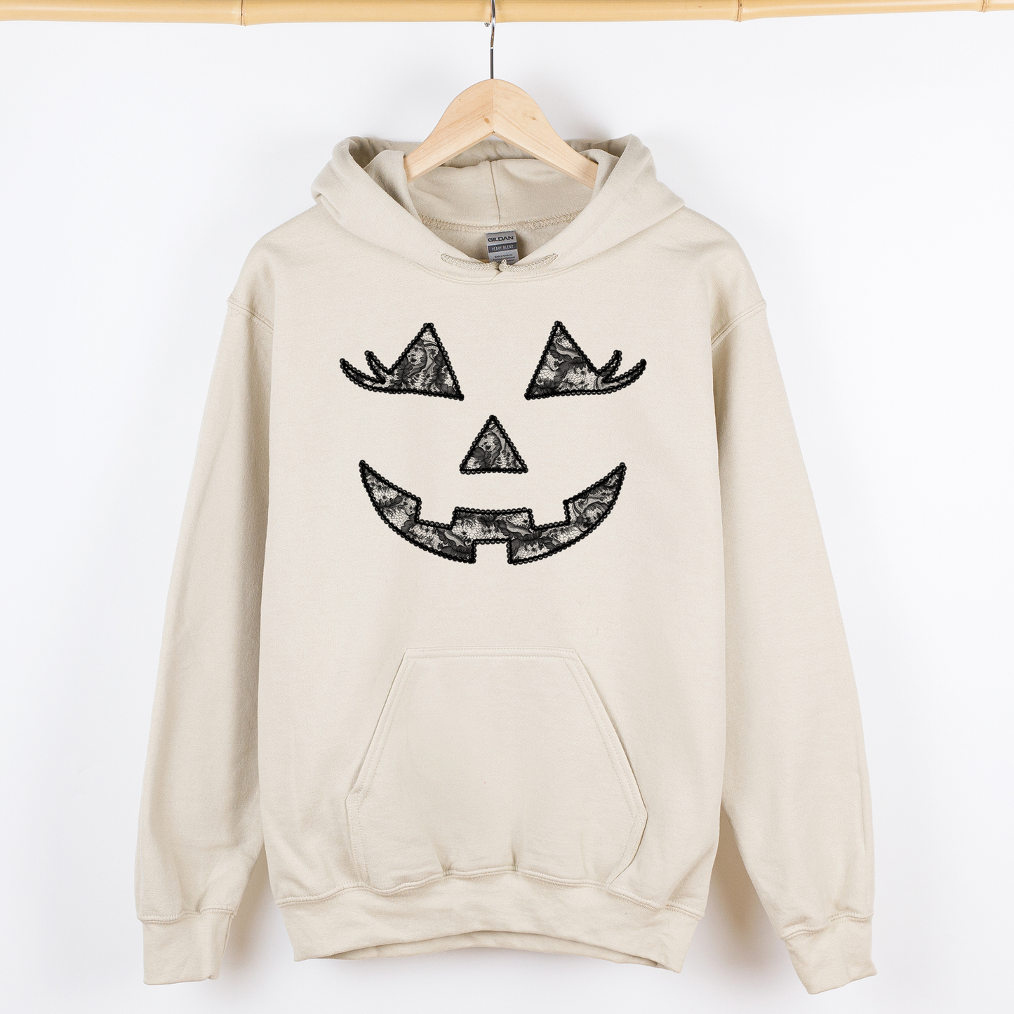 Jack-o-Lantern, Coquette, Faux Lace, Halloween, Graphic Hoodie, Hooded Sweatshirt