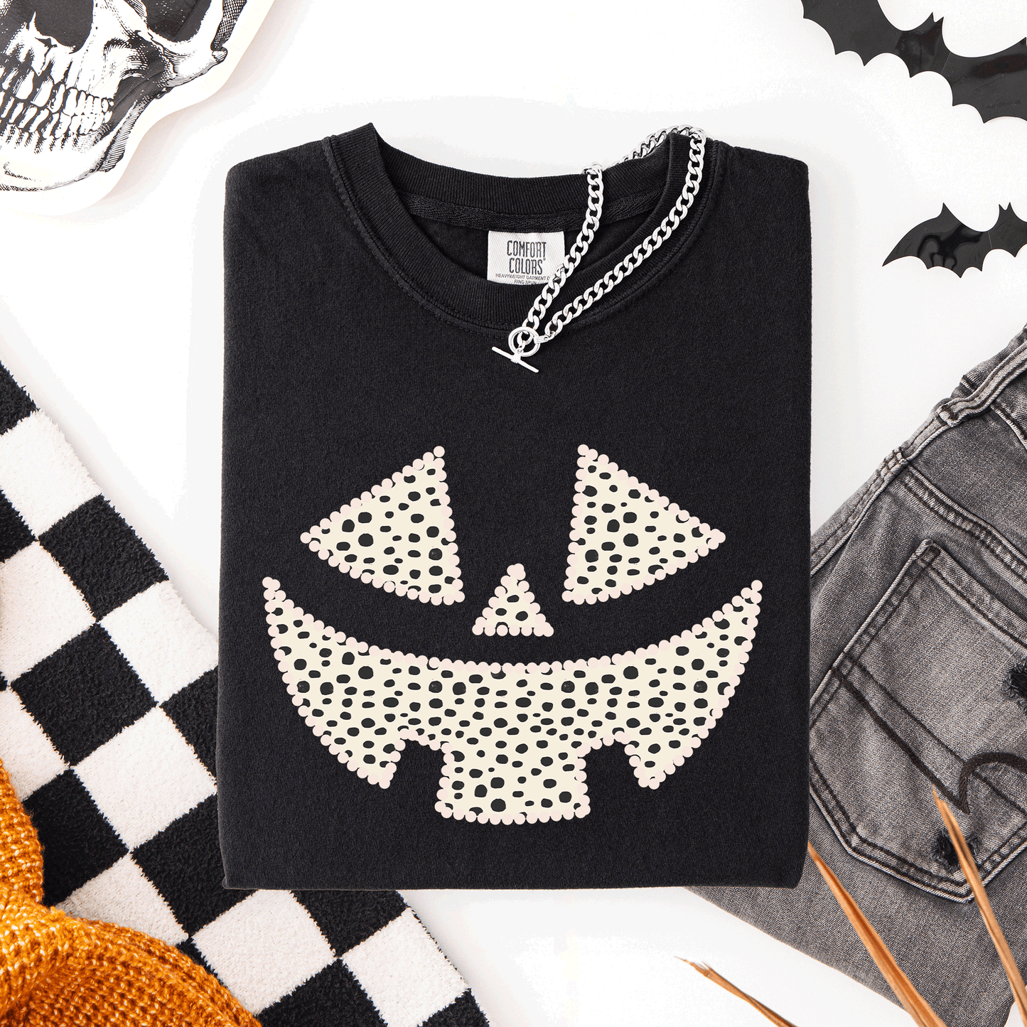 Jack o Lantern, Dalmatian Print, Halloween, Comfort Colors T-Shirt