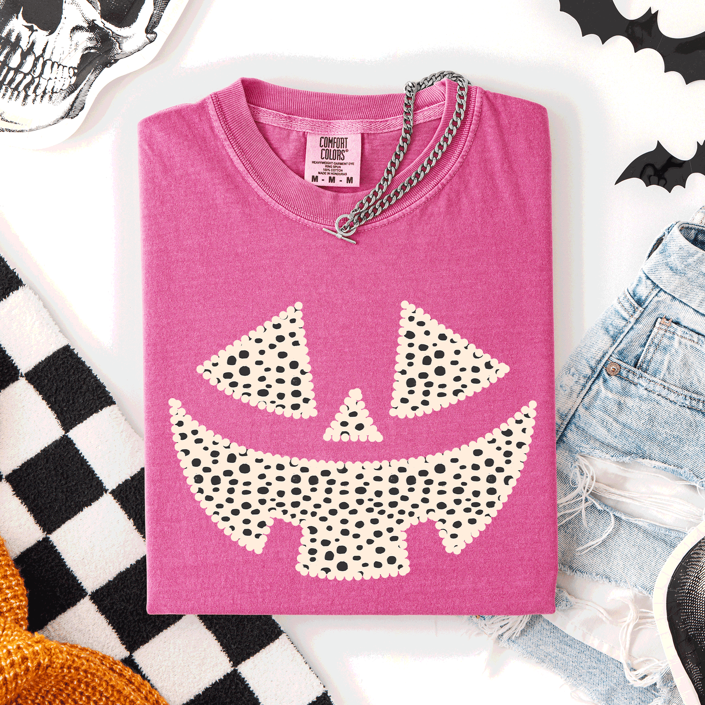 Jack o Lantern, Dalmatian Print, Halloween, Comfort Colors T-Shirt