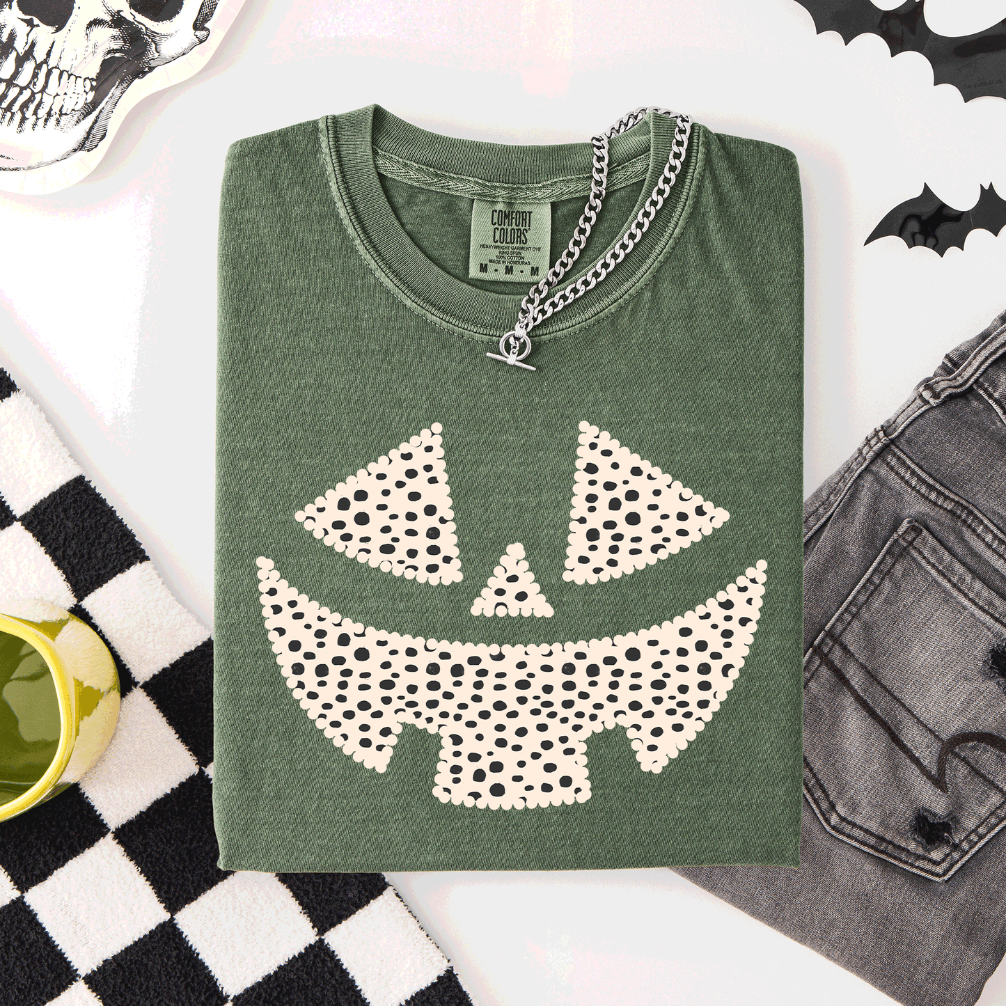 Jack o Lantern, Dalmatian Print, Halloween, Comfort Colors T-Shirt