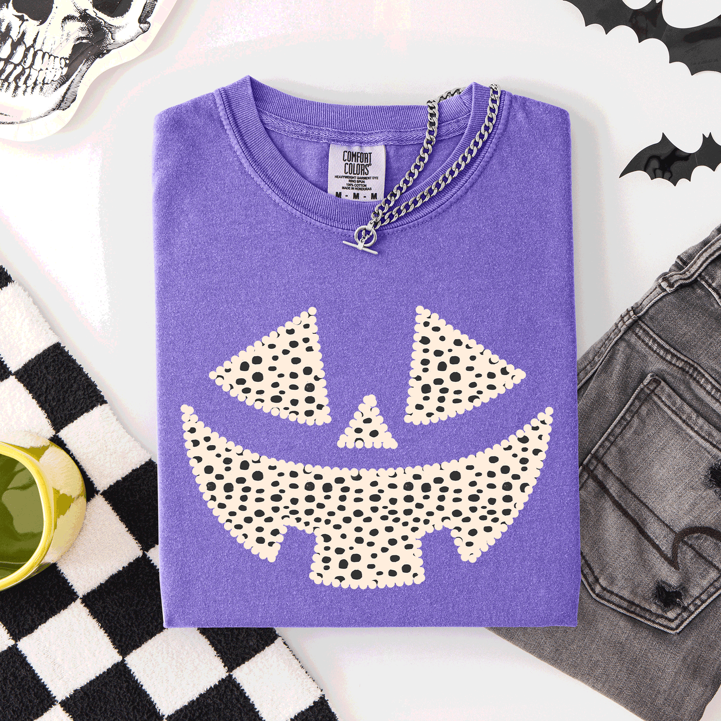 Jack o Lantern, Dalmatian Print, Halloween, Comfort Colors T-Shirt