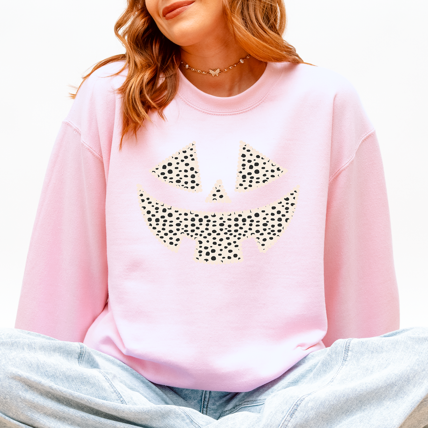 Jack o Lantern, Dalmatian Print, Halloween Sweatshirt