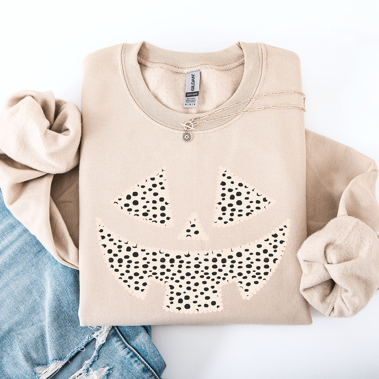 Jack o Lantern, Dalmatian Print, Halloween Sweatshirt