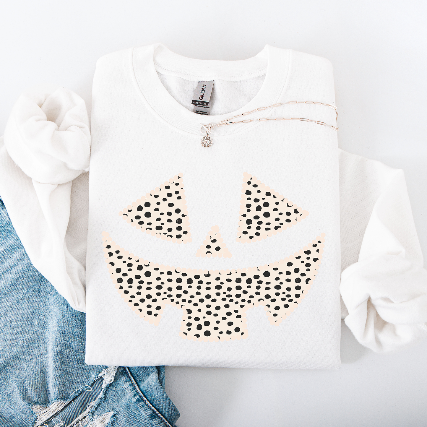 Jack o Lantern, Dalmatian Print, Halloween Sweatshirt