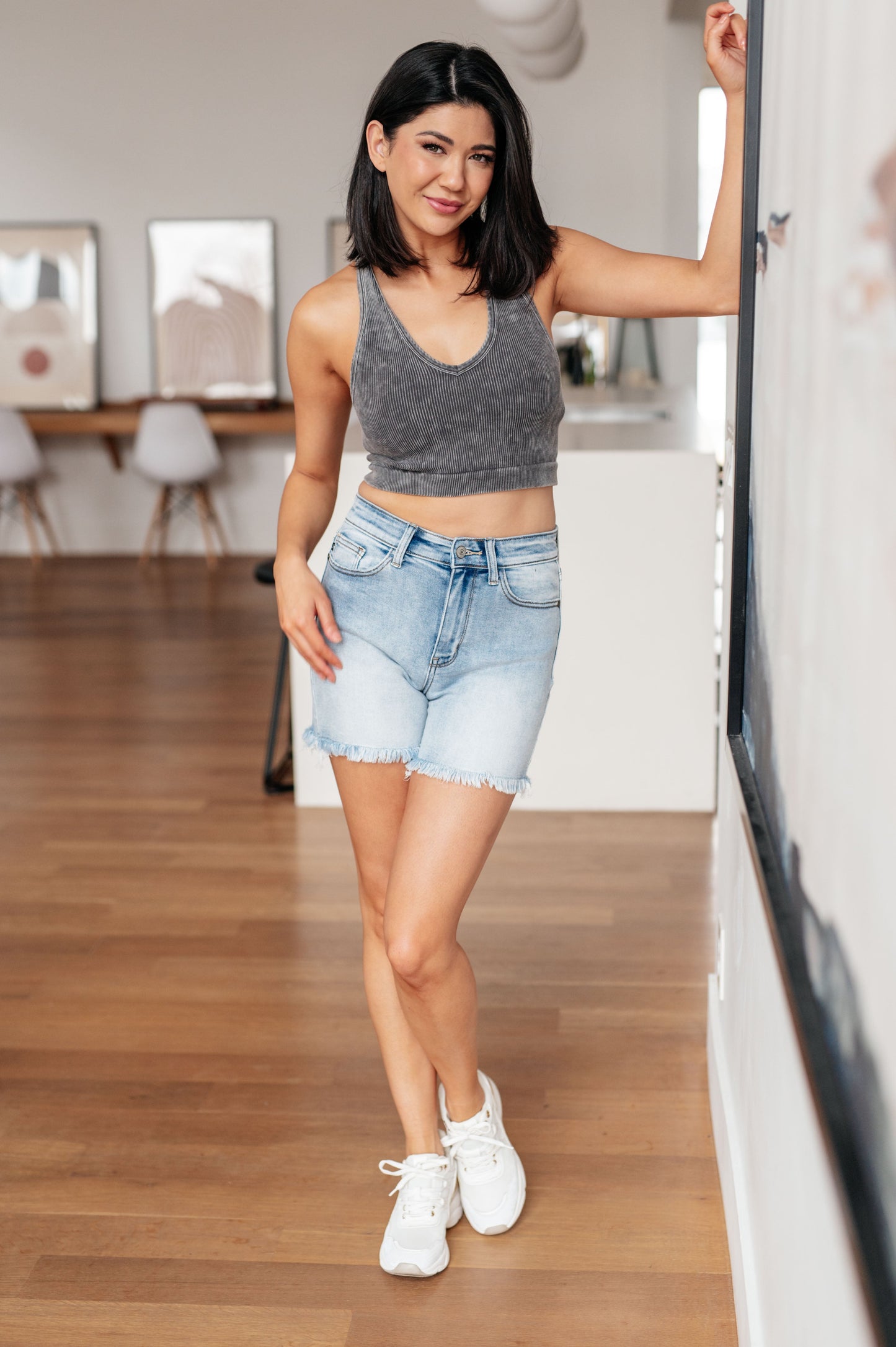 High Rise Light Wash Cutoff Dad Shorts Judy Blue