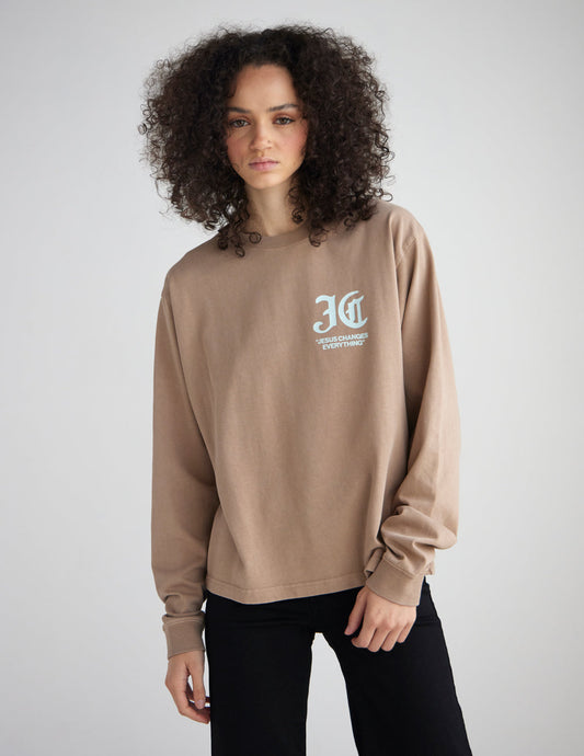 Jesus Changes Everything LS Heavyweight Tee Structured Fit Premium Cotton