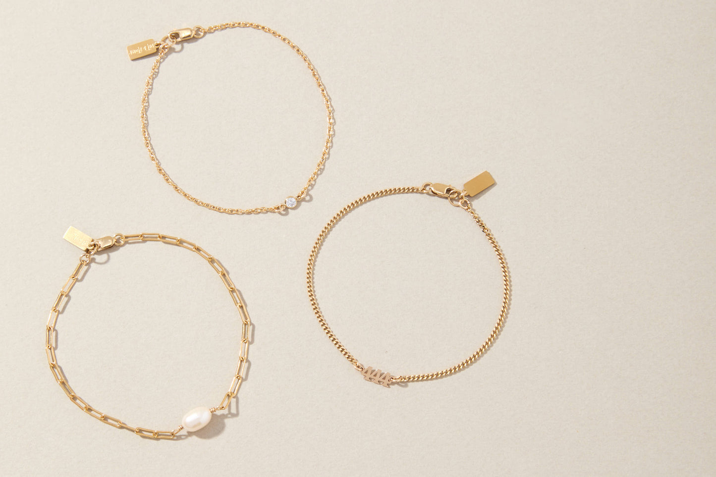 Birthstone 14k Gold Filled Bracelet with Cubic Zirconia Connector
