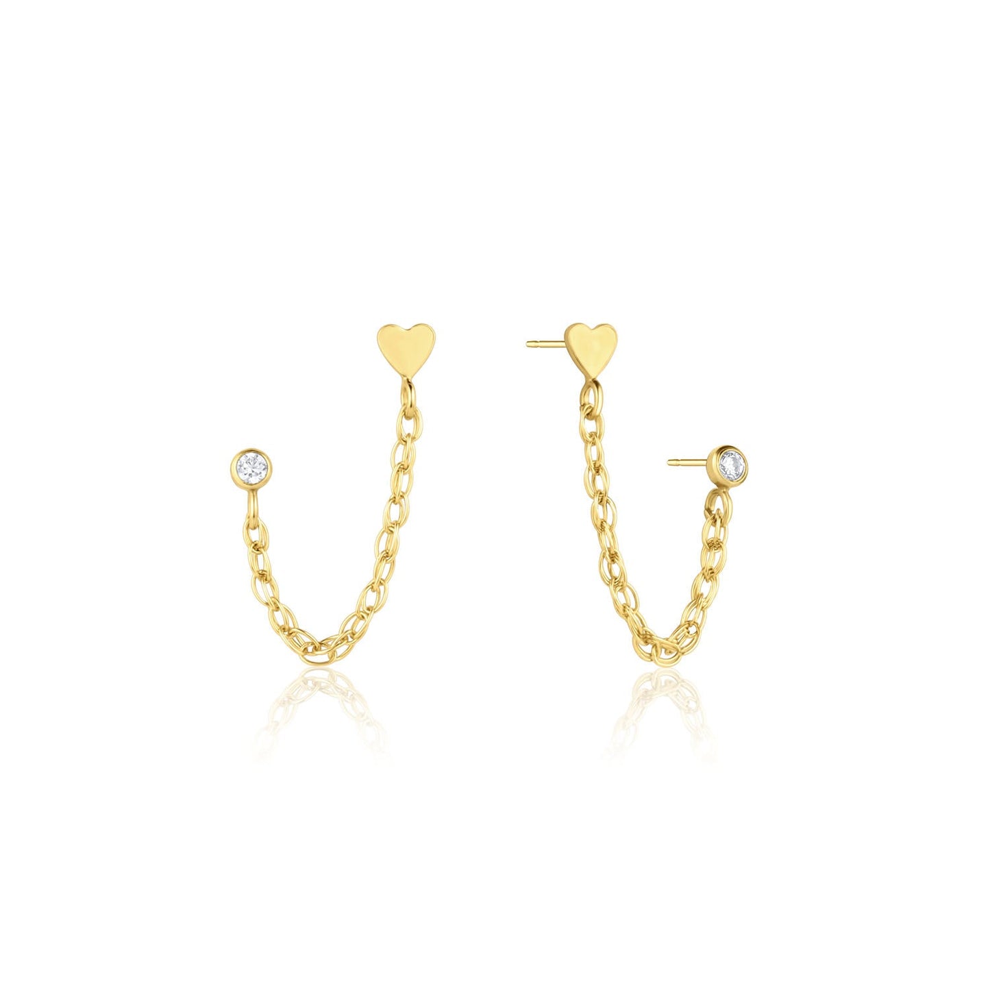 14k Gold Filled Heart Cubic Zirconia Earrings Josie