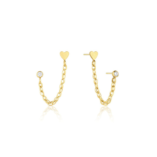 14k Gold Filled Heart Cubic Zirconia Earrings Josie