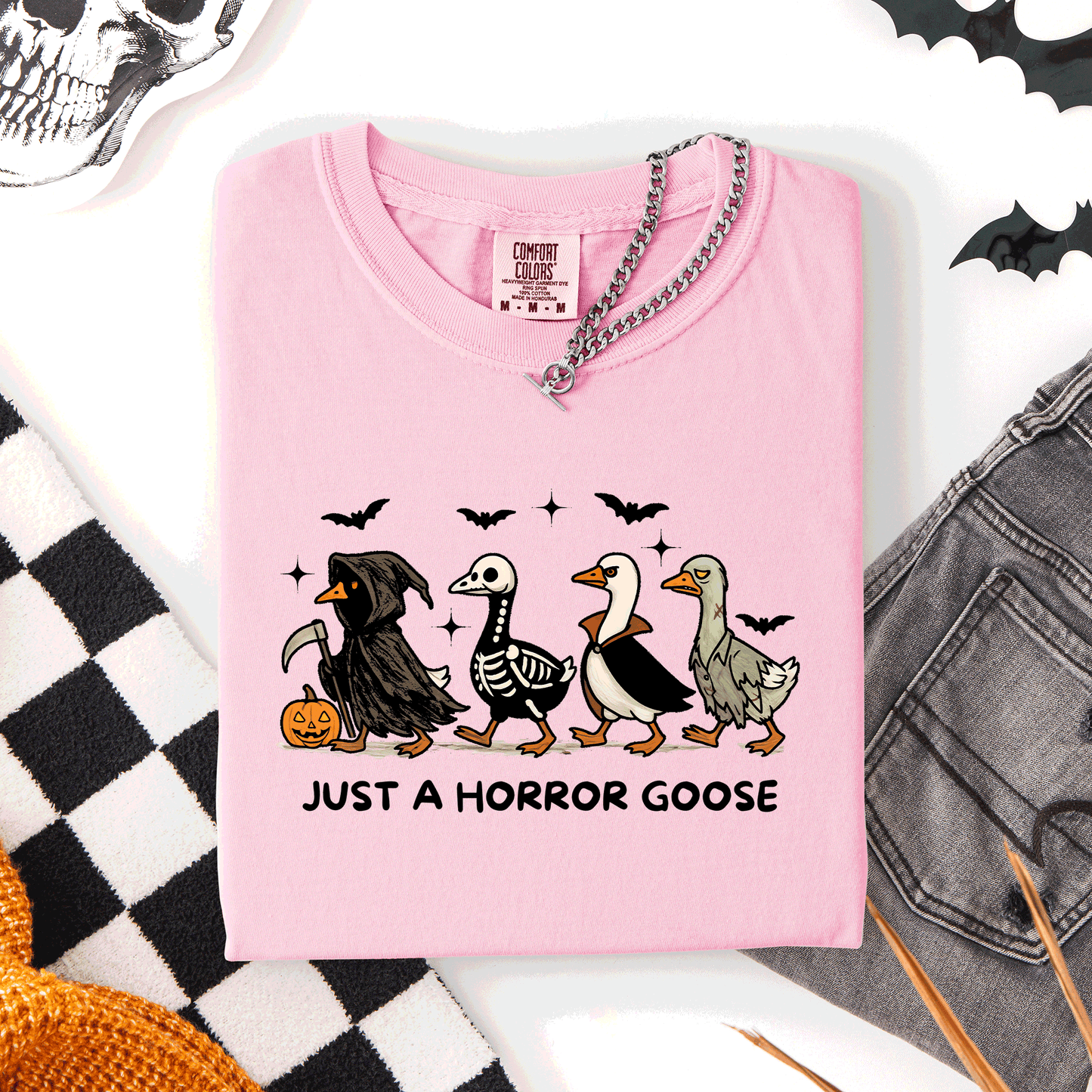 Just A Horror Goose, Cute, Halloween, Spooky, Comfort Colors T-Shirt