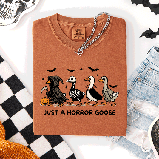 Just A Horror Goose, Cute, Halloween, Spooky, Comfort Colors T-Shirt